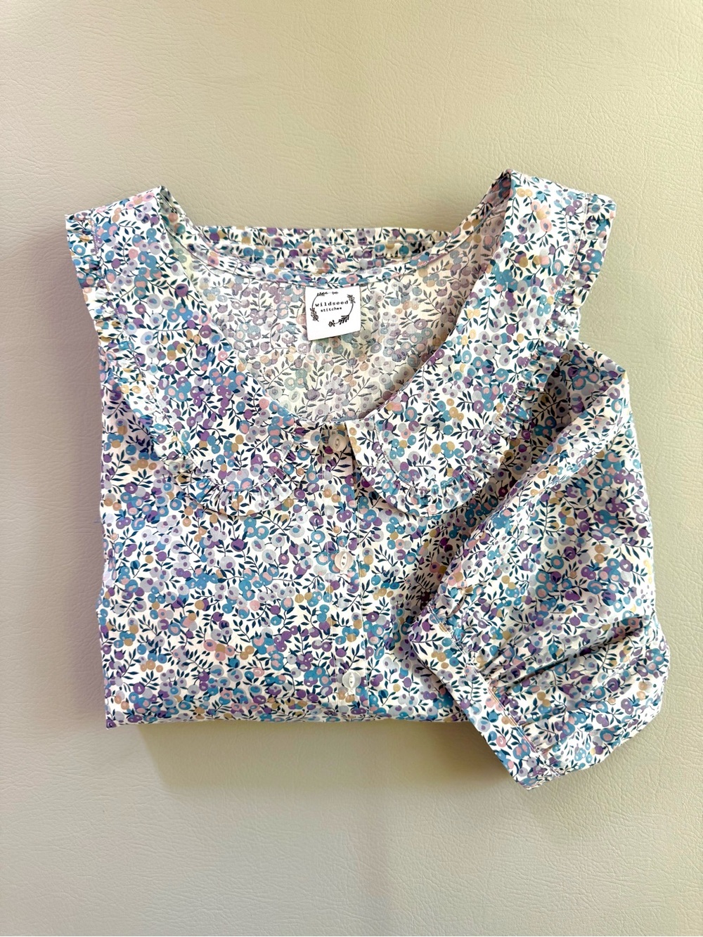 Wildseed Liberty of London Peter Pan Collar 3/4 Sleeve Top Blouse XL XXL New